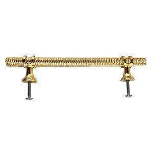 Gold Textured Knurled Drawer Pull Handle 5-Inch Hole To Hole With Mounting Screw